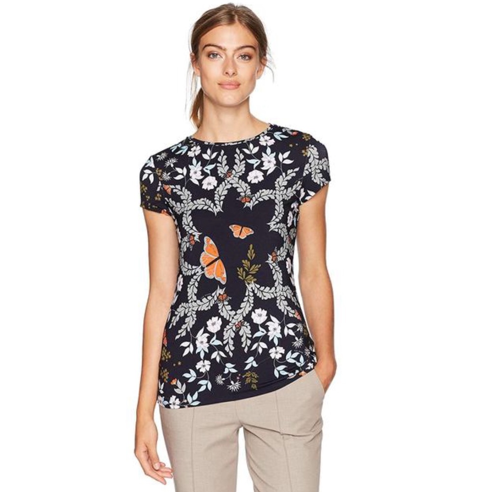 Ted Baker Pepa Navy Blue Short Sleeve Floral Shirt - Picture 5 of 14
